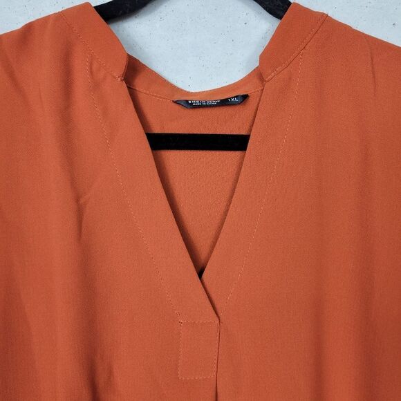 Shein Short Sleeve Blouse. Burnt Orange 1X#26 - Picture 8 of 11